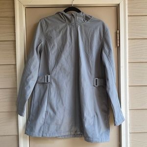 Free Tech Gray Hooded Raincoat